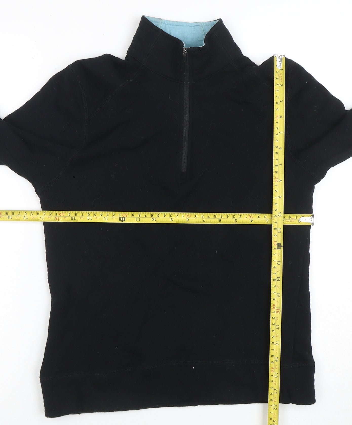 Kathmandu Women Black Merino Wool 1/2 Zip Pullover Hoodie Size 12