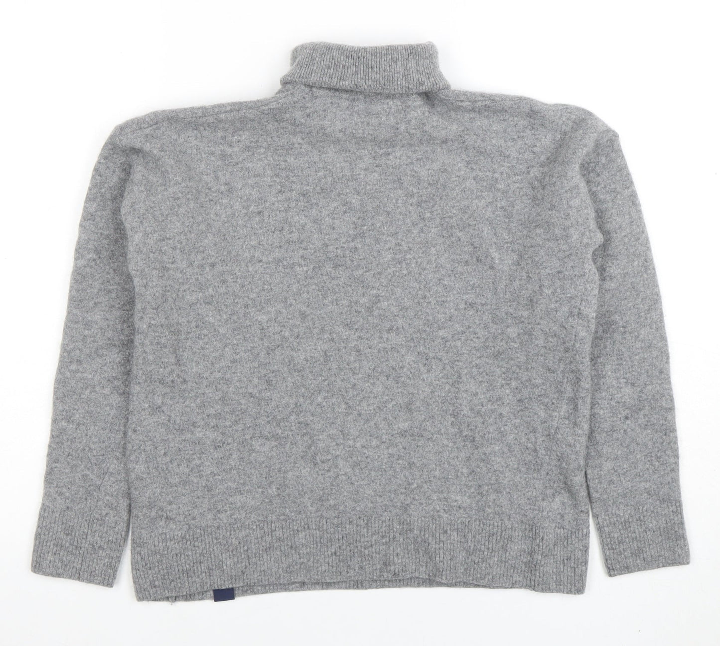 Superdry Womens Grey Wool Roll Neck Jumper Size 8