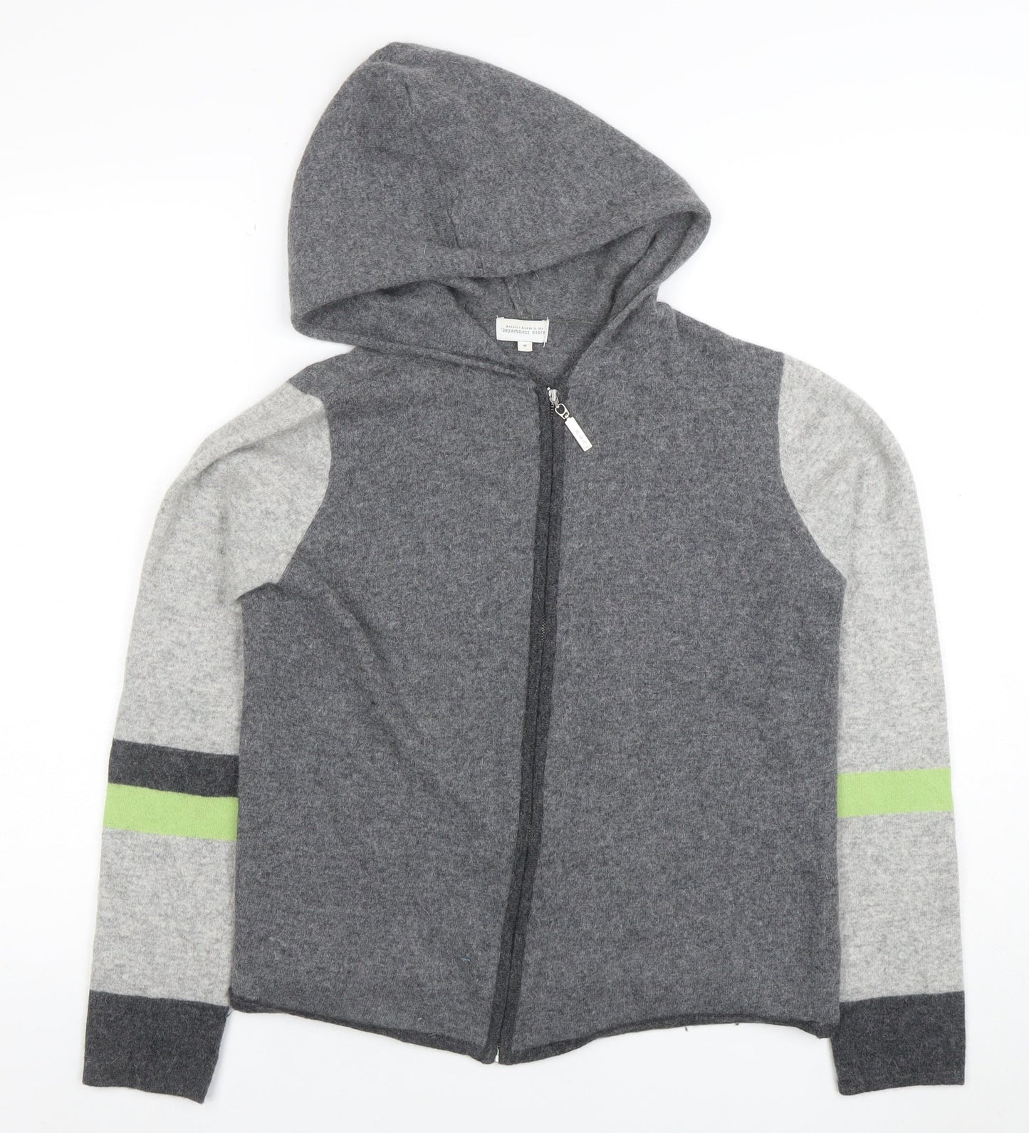 American Apparel & More Grey Wool Full Zip Hooded Women's M Jumper