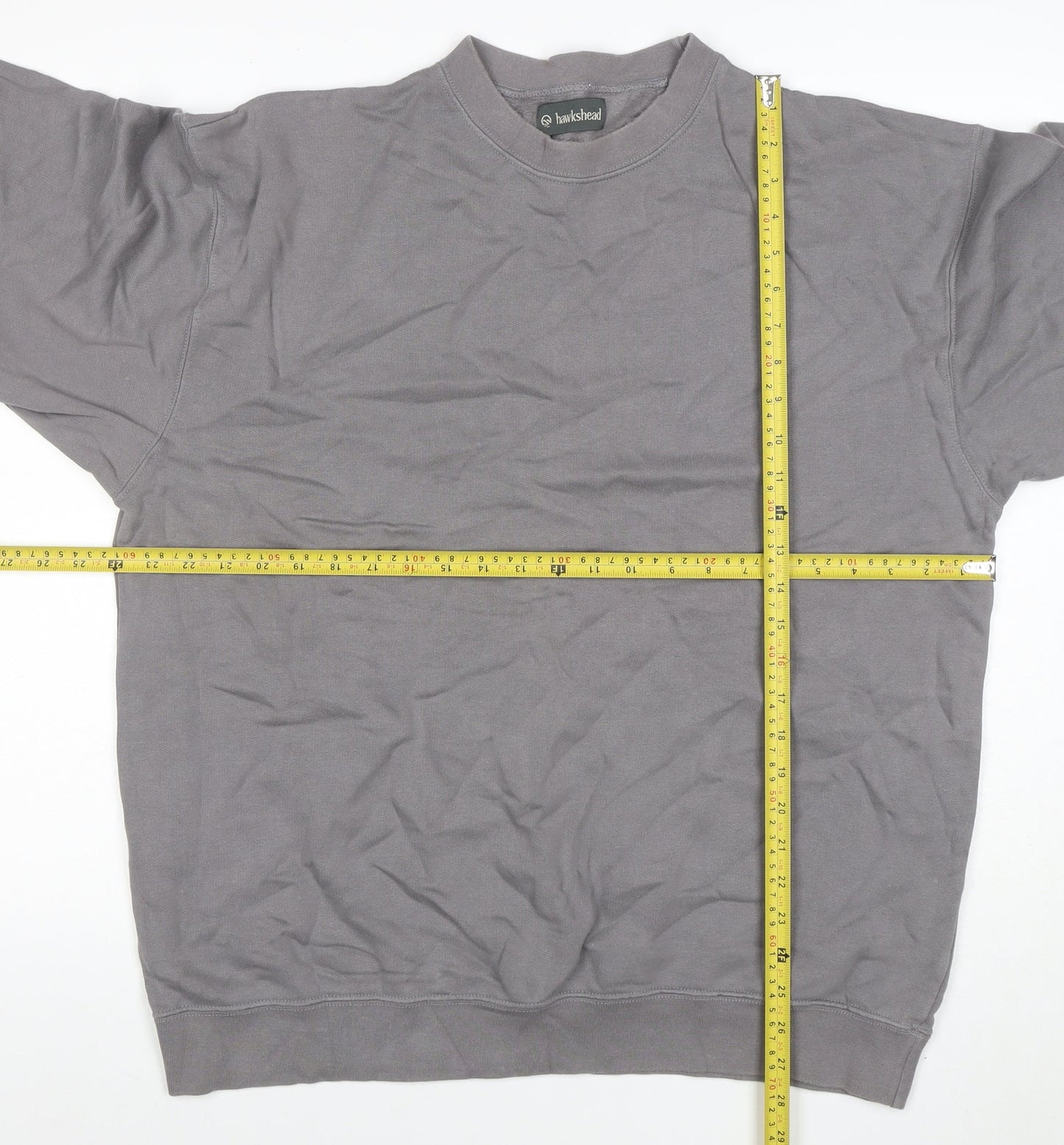 Hawkshead Men's Grey XL Crew Neck Cotton Pullover Sweatshirt