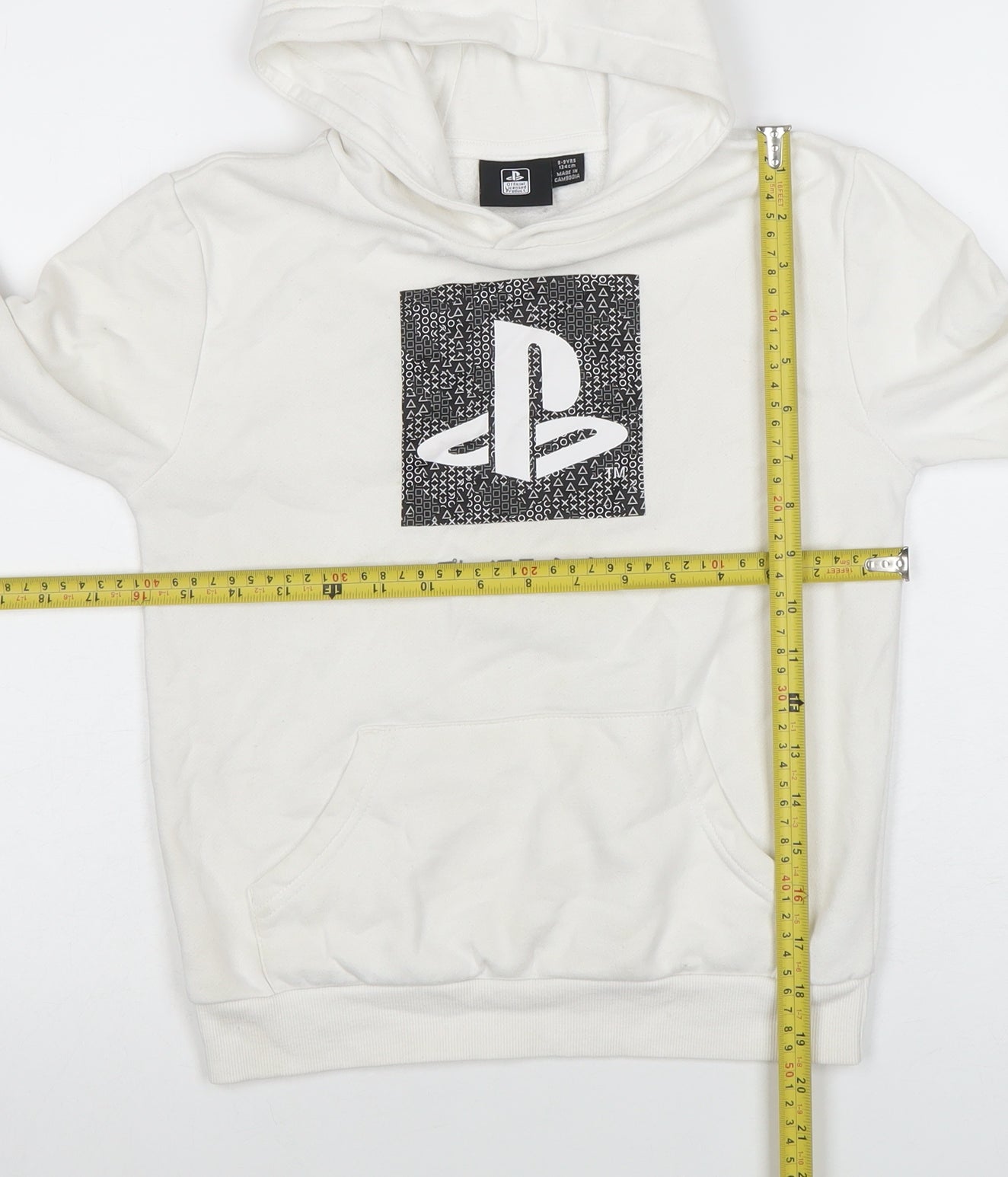 PlayStation Boys White Pullover Hoodie 8-9 Years Official Licensed Product