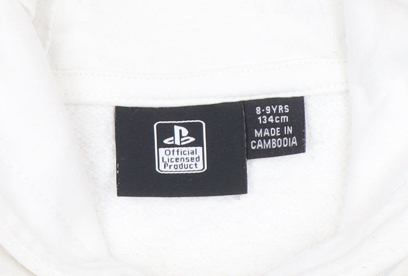 PlayStation Boys White Pullover Hoodie 8-9 Years Official Licensed Product