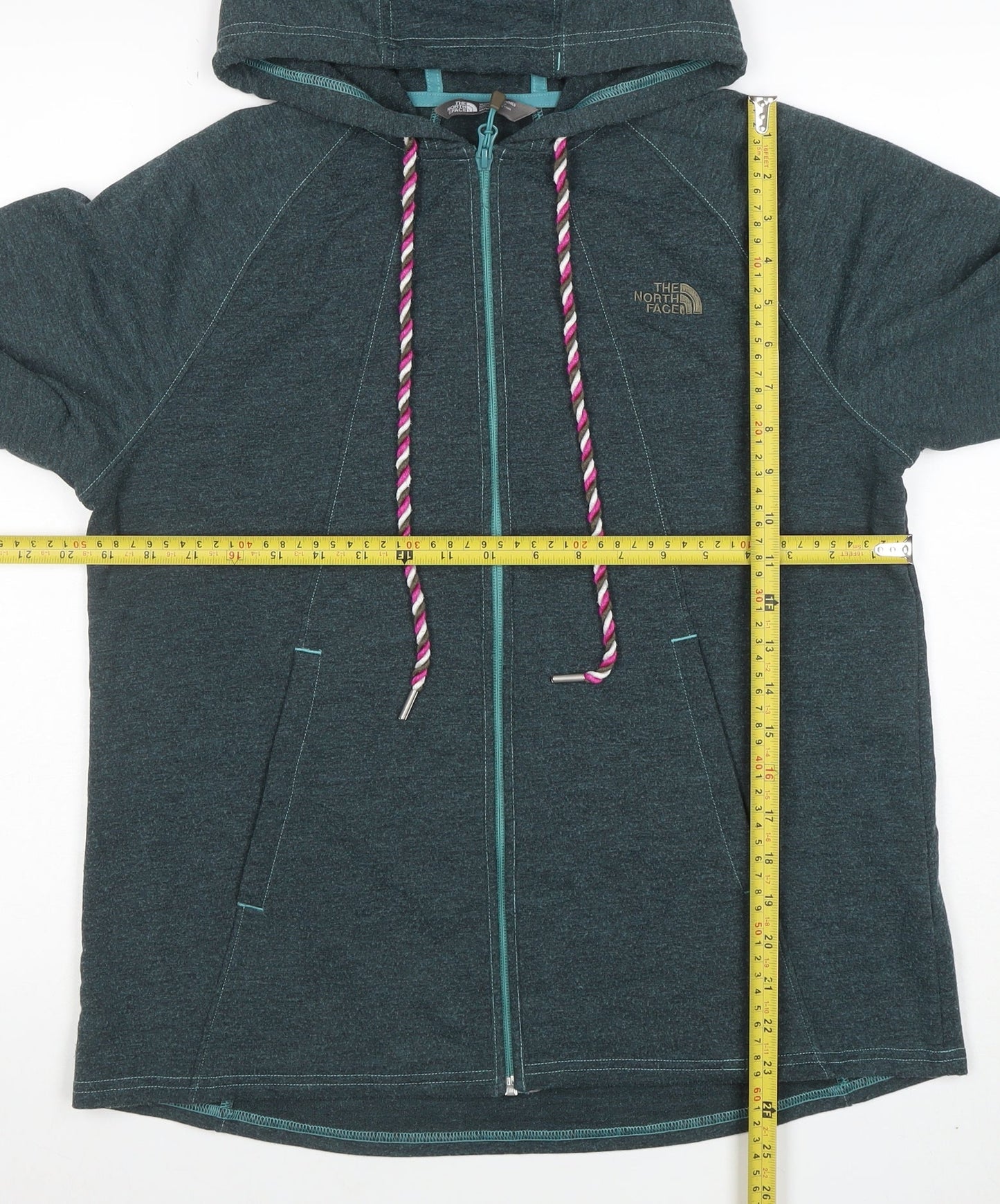The North Face Womens Blue Full Zip Hoodie Size M Hooded Fleece