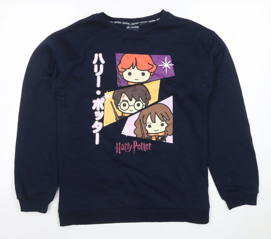 Harry Potter Boys Navy Blue Sweatshirt 13-14 Years Crew Neck Long Sleeve