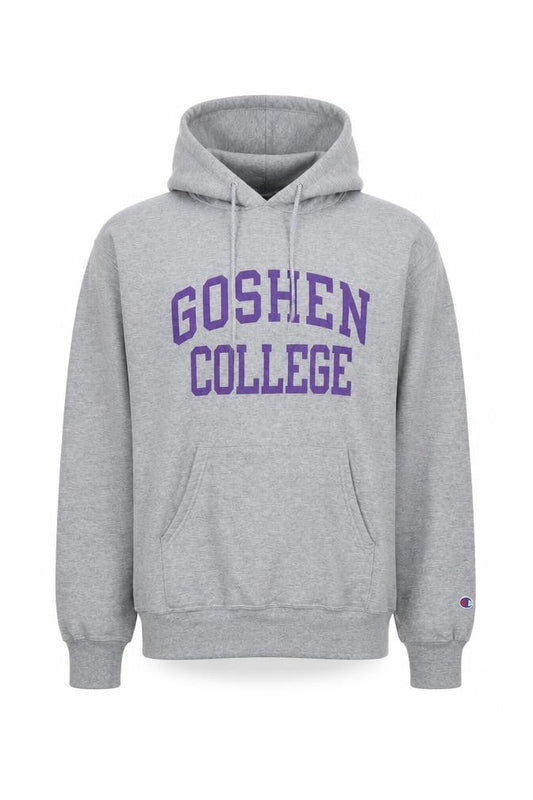 Champion Men's Grey Medium Pullover Hoodie Goshen College Logo