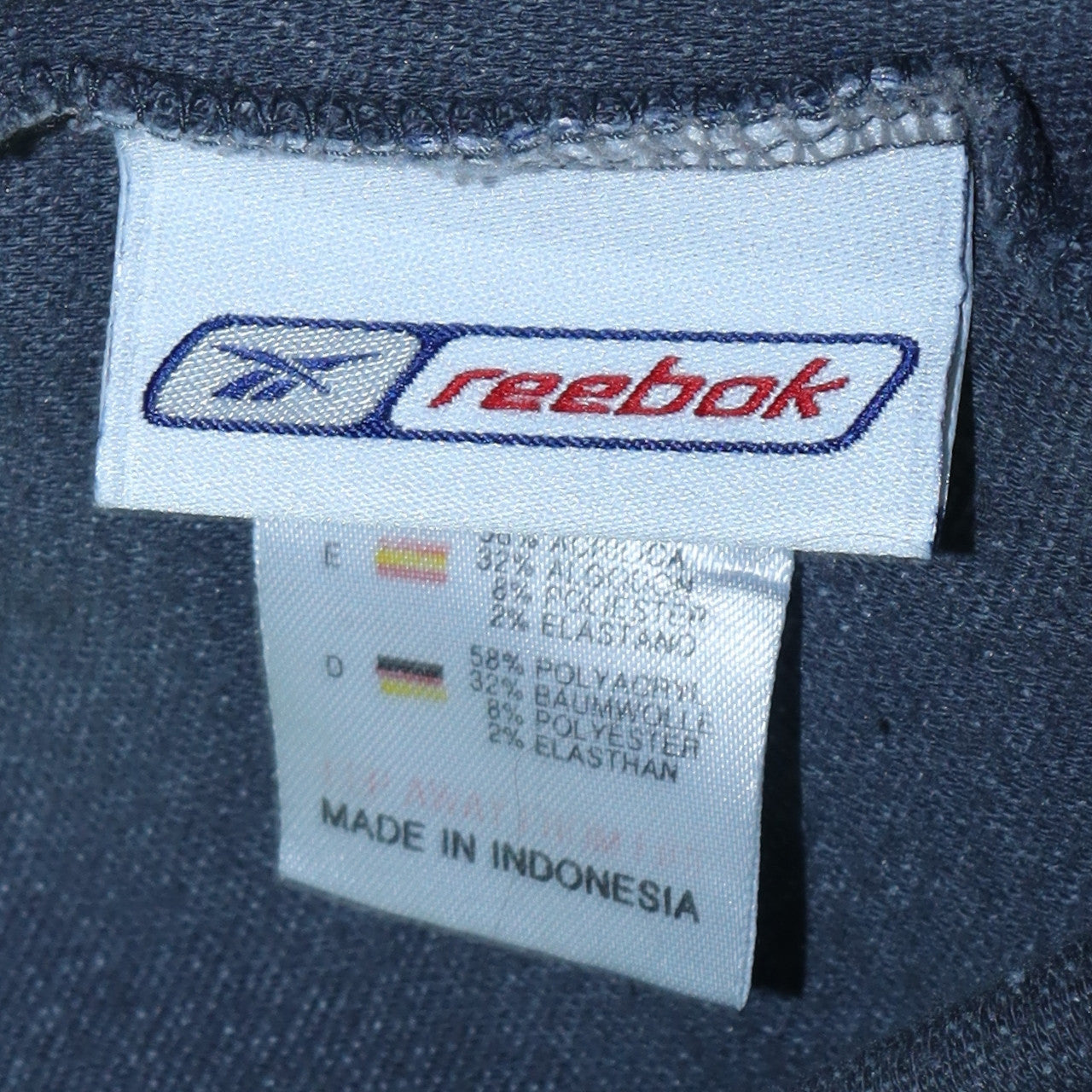 Reebok Womens Navy Hoodie Size 12 Cotton Blend Pullover Sweatshirt