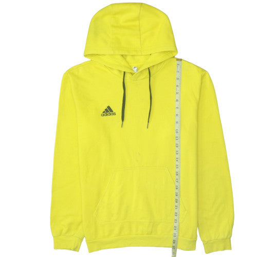 Adidas Men's Yellow Pullover Hoodie M Regular Fit Sports Fleece