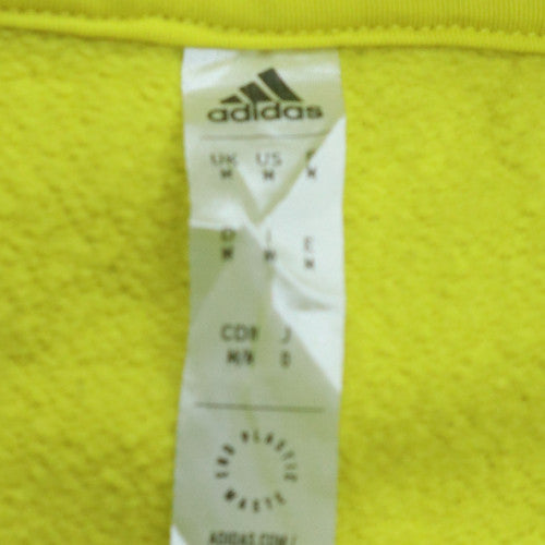 Adidas Men's Yellow Pullover Hoodie M Regular Fit Sports Fleece