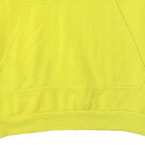 Adidas Men's Yellow Pullover Hoodie M Regular Fit Sports Fleece