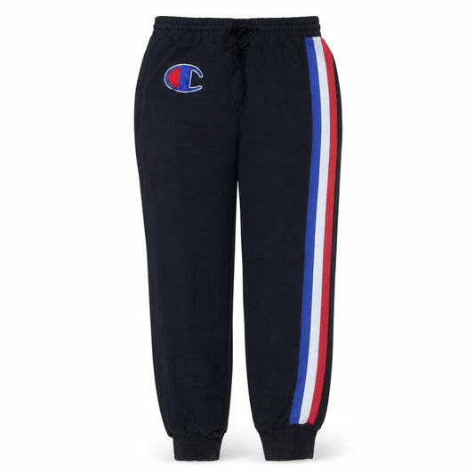 Champion Womens Black Jogger Sweatpants Size 14 Logo Stripe