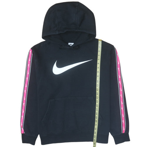 Nike Women's Black Large Pullover Hoodie with Pink Trim