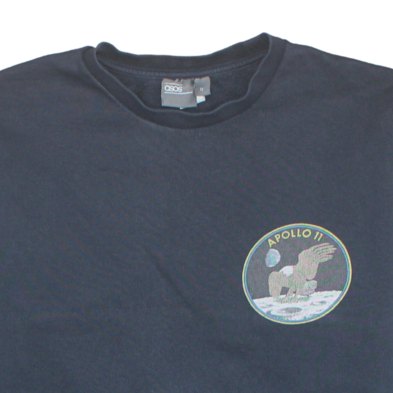 ASOS Men’s Blue Apollo 11 Crew Neck Cotton Sweatshirt Size M