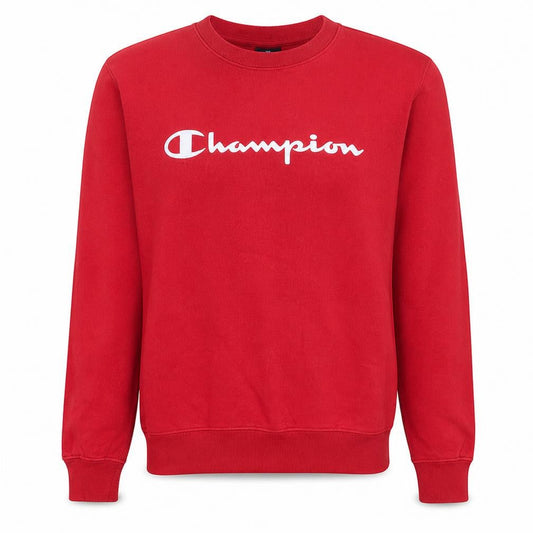 Champion Men's Red Small Crew Neck Classic Logo Sweatshirt