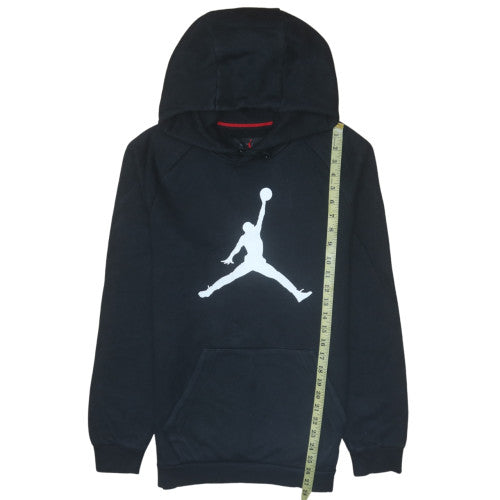 Jordan Mens Black Pullover Hoodie M Cotton Blend Graphic Print