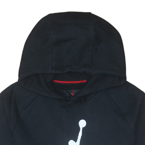 Jordan Mens Black Pullover Hoodie M Cotton Blend Graphic Print