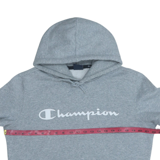 Champion Men's Grey Pullover Hoodie Medium Fleece Logo Sweatshirt