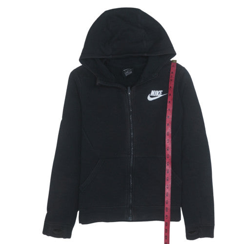 Nike Boys Black Full Zip Hoodie L 147-158cm Cotton Blend