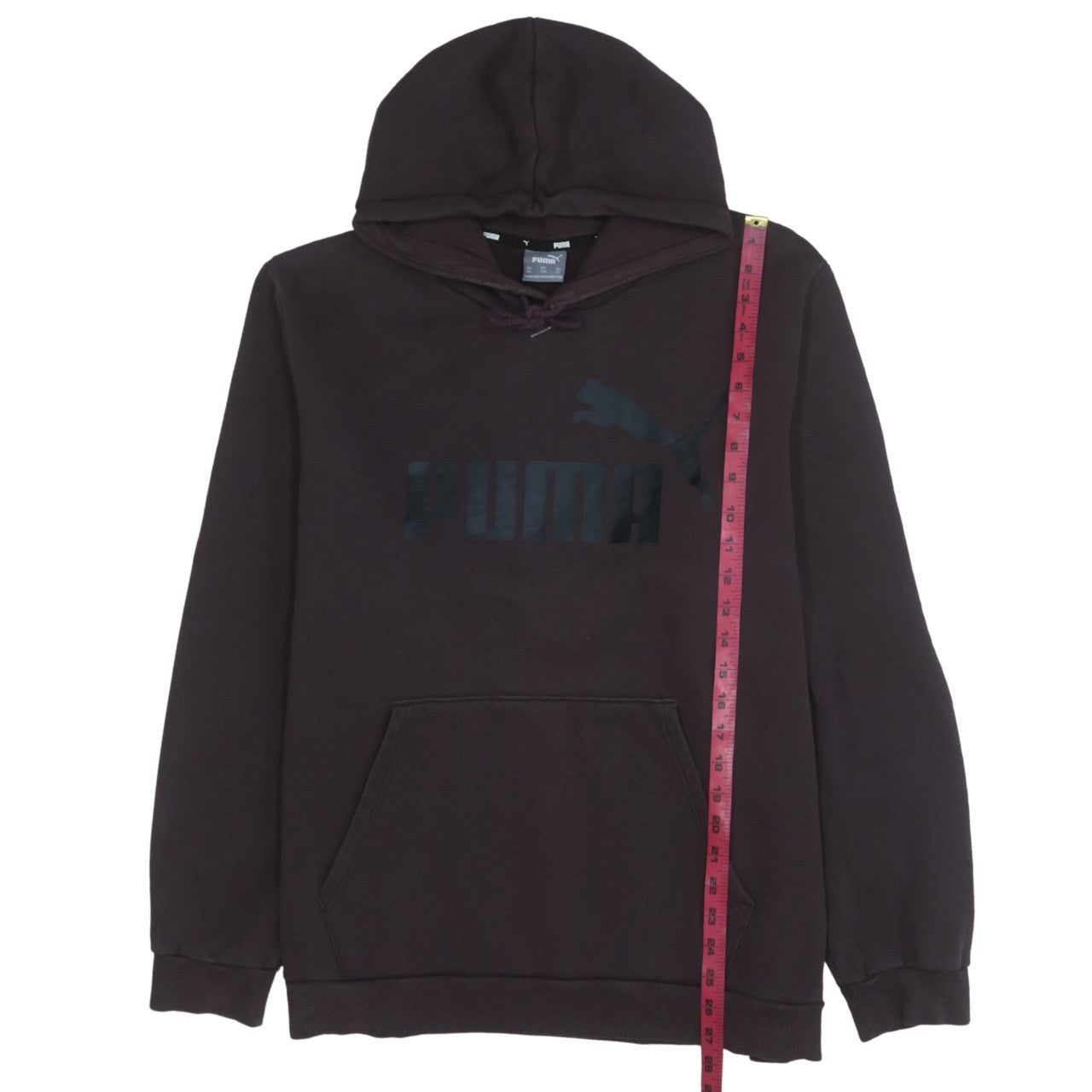 Puma Men's Brown Pullover Hoodie 2XL Regular Fit Logo Fleece