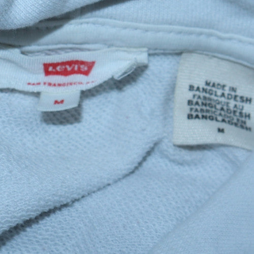 Levi's Men's White Pullover Hoodie M Logo Fleece Sweatshirt