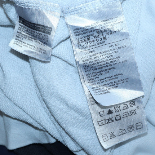 Levi's Men's White Pullover Hoodie M Logo Fleece Sweatshirt