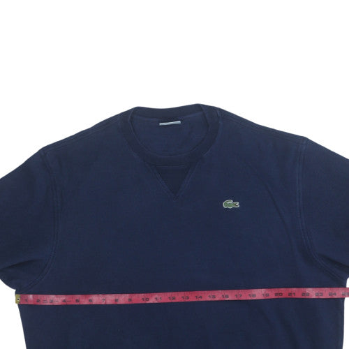 Lacoste Men’s Blue Crew Neck Cotton Knit Sweatshirt L Regular