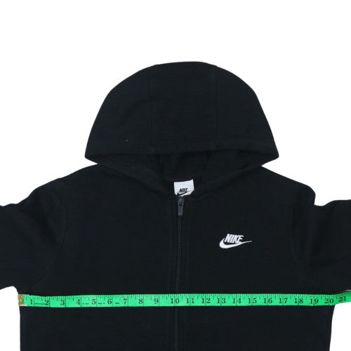 Nike Boys Black Full Zip Hoodie XL (158-170cm) Fleece Lined Sweatshirt
