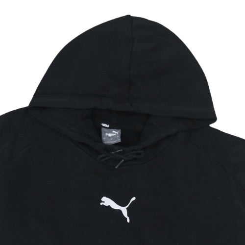 Puma Men Black Pullover Hoodie L Fleece Sports Logo