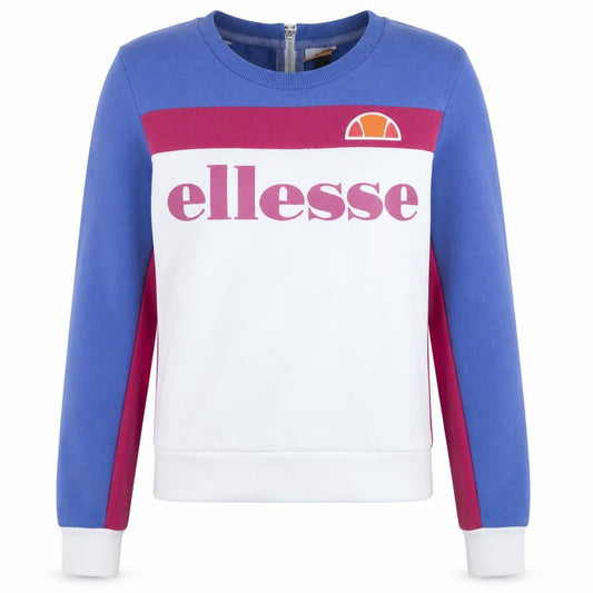 Ellesse Womens Blue White Pink Logo Sweatshirt Size 12 Cotton Blend