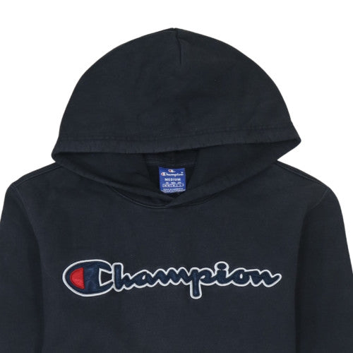 Champion Men's Black Pullover Hoodie Medium Logo Fleece Sweatshirt