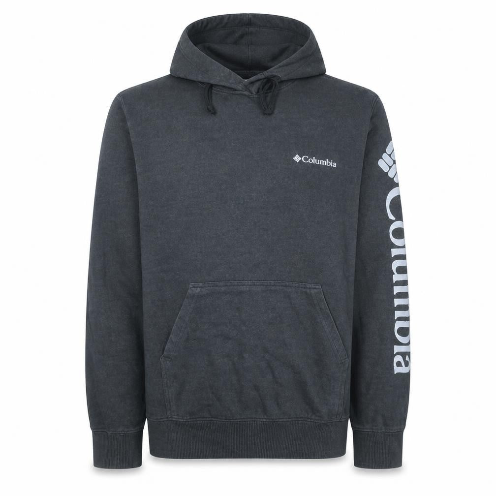 Columbia Men's Grey Pullover Hoodie M Graphic Logo Fleece Sweatshirt