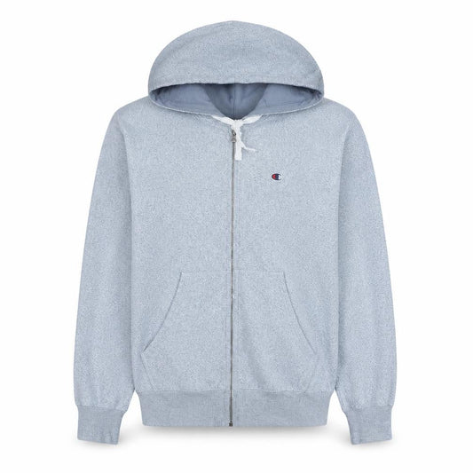 Champion Men's Grey Full Zip Hoodie Size M Lightweight Fleece