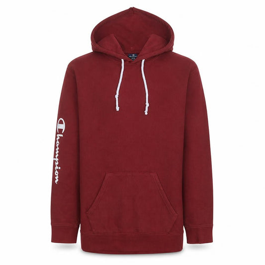Champion Mens Red Small Pullover Hoodie with Logo Graphic