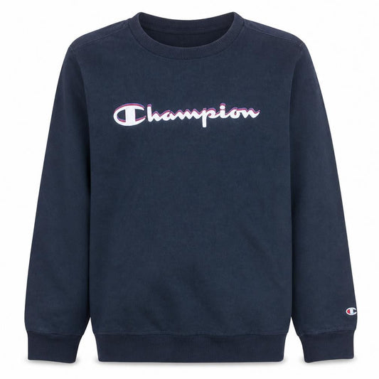 Champion Boys Black Pullover Sweatshirt 13-14 Years Crew Neck Logo Print
