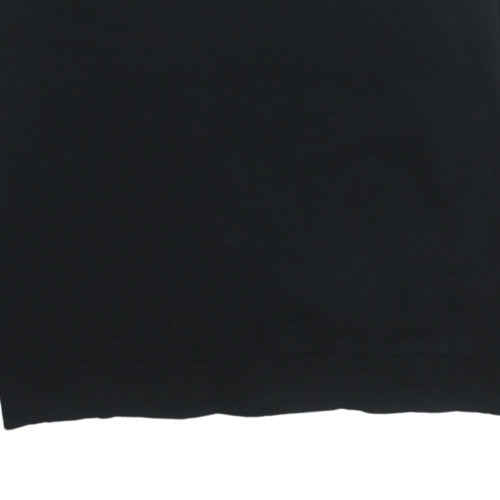 FILA Women Black Logo Tape Crew Neck Pullover Sweatshirt Size S