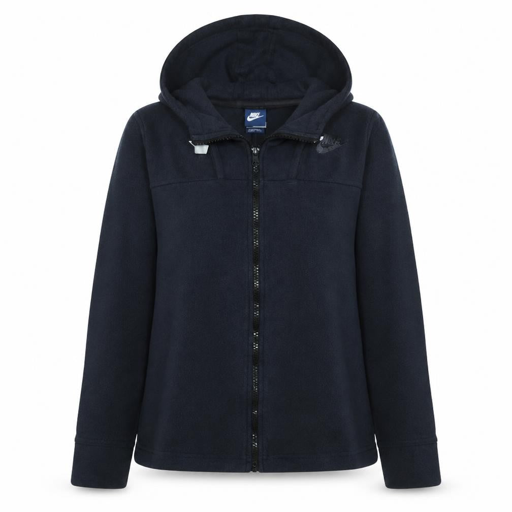 Nike Women Black Full Zip Hoodie Cotton Blend Size M