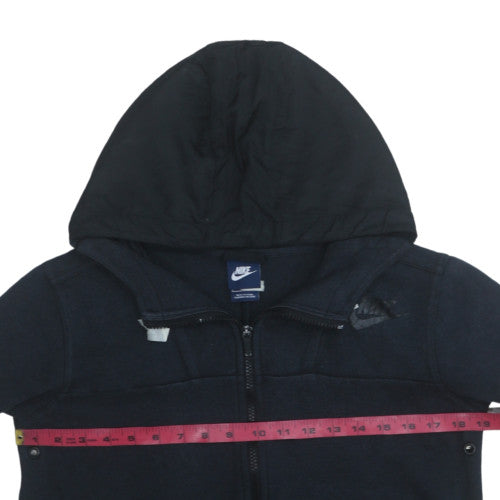 Nike Women Black Full Zip Hoodie Cotton Blend Size M