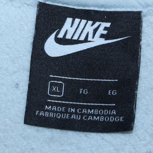 Nike Men's White XL Pullover Fleece Sweatshirt Crew Neck