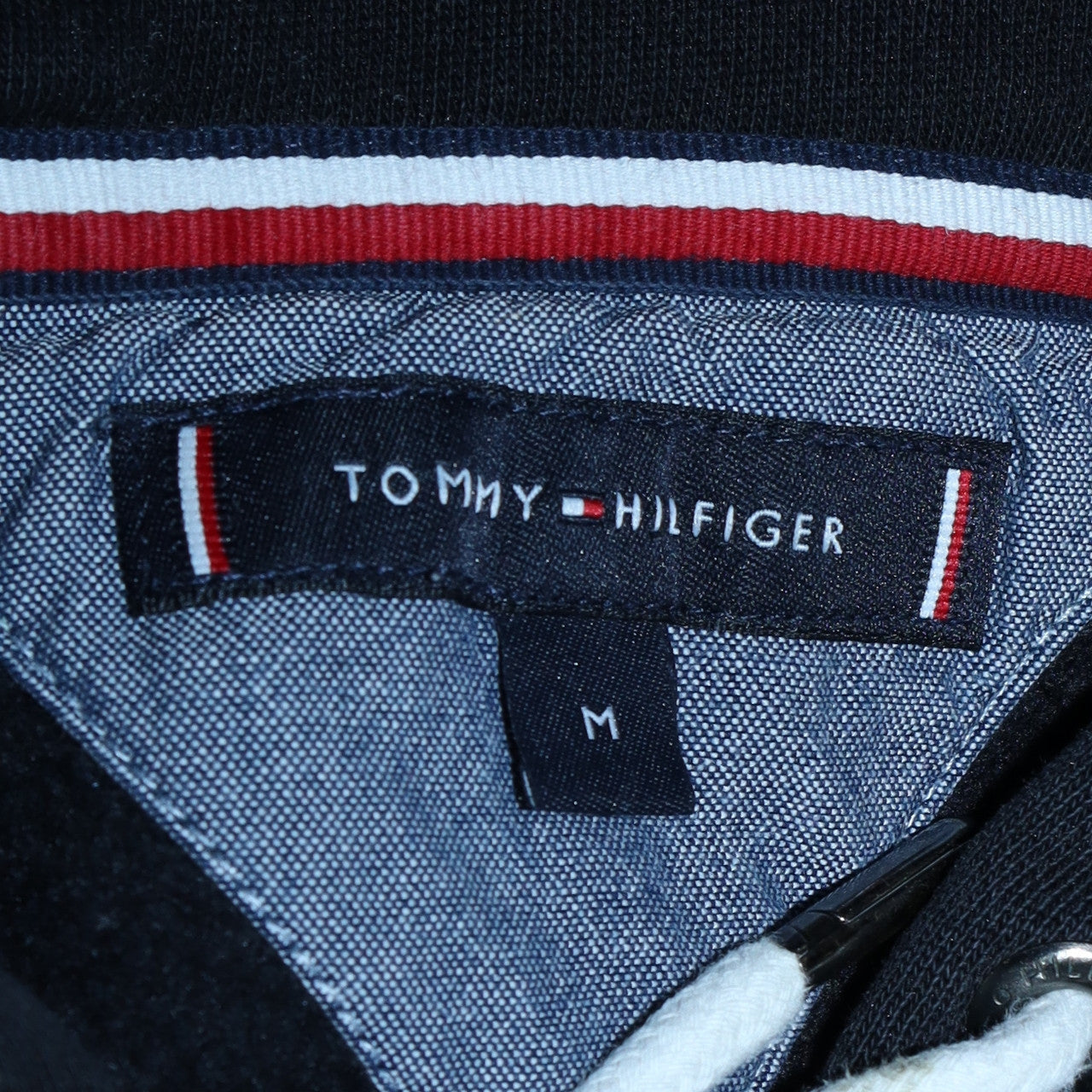 Tommy Hilfiger Men's Black Pullover Hoodie M Embroidered Logo