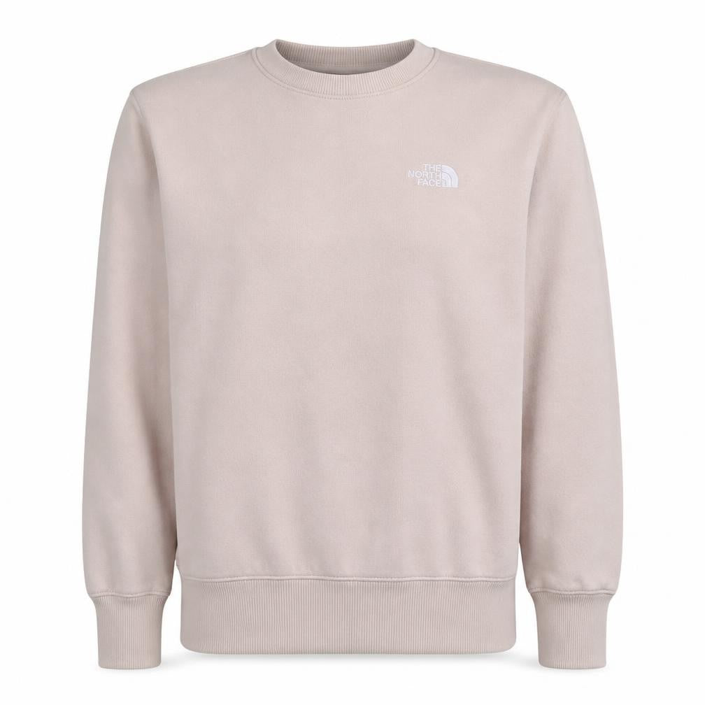 The North Face Women Beige Crew Neck Pullover Sweatshirt L Cotton Blend