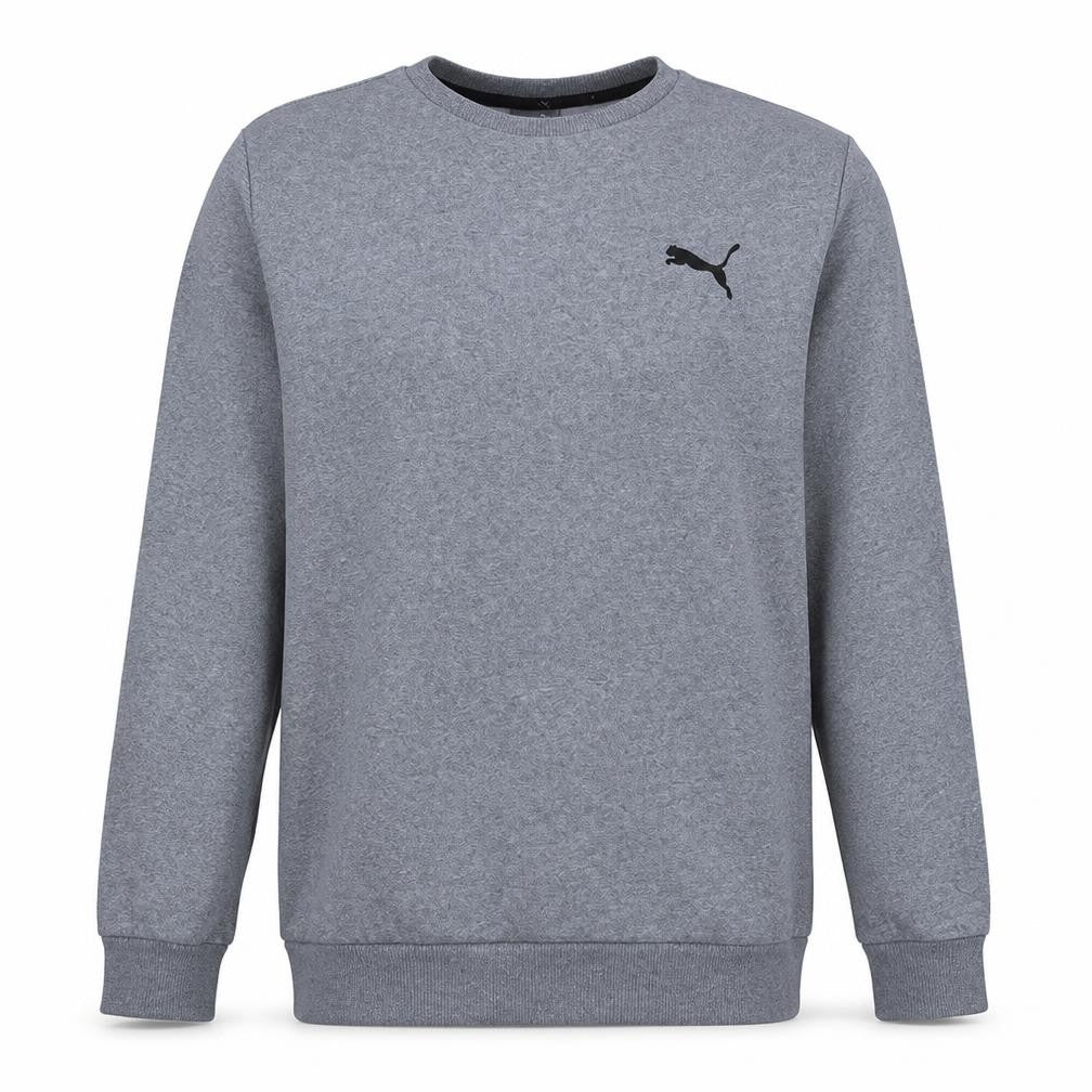 Puma Mens Grey Pullover Sweatshirt L Lightweight Crew Neck
