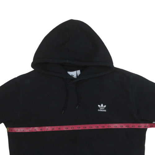 Adidas Mens Black Pullover Hoodie L Regular Fleece Logo Sweatshirt