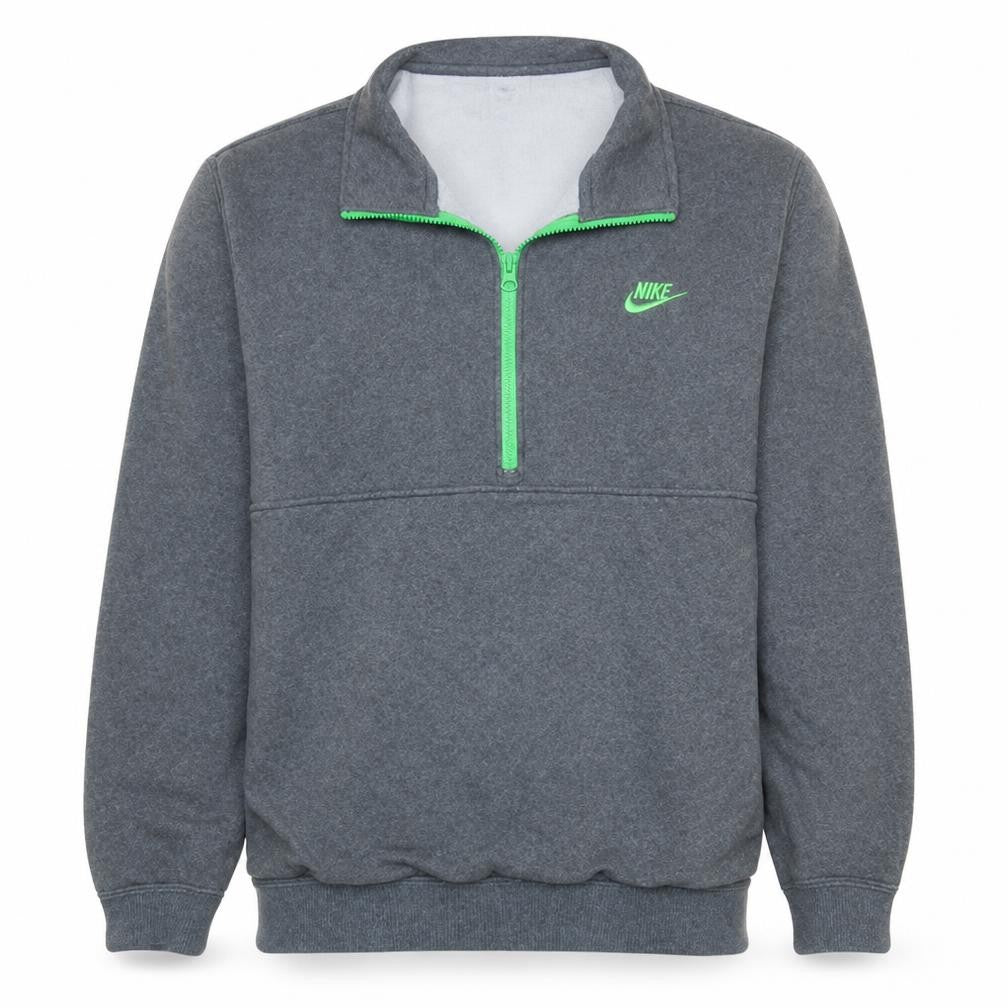 Nike Men's Grey 1/2 Zip Fleece Sweatshirt L Sportswear