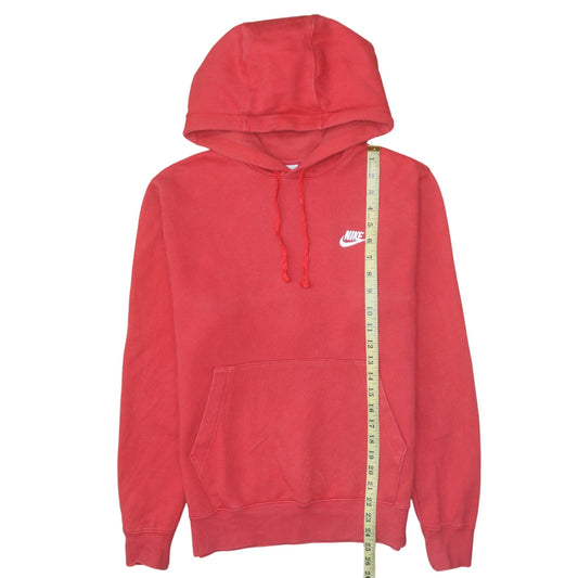 Nike Men’s Red Pullover Hoodie Small Logo Fleece Sweatshirt