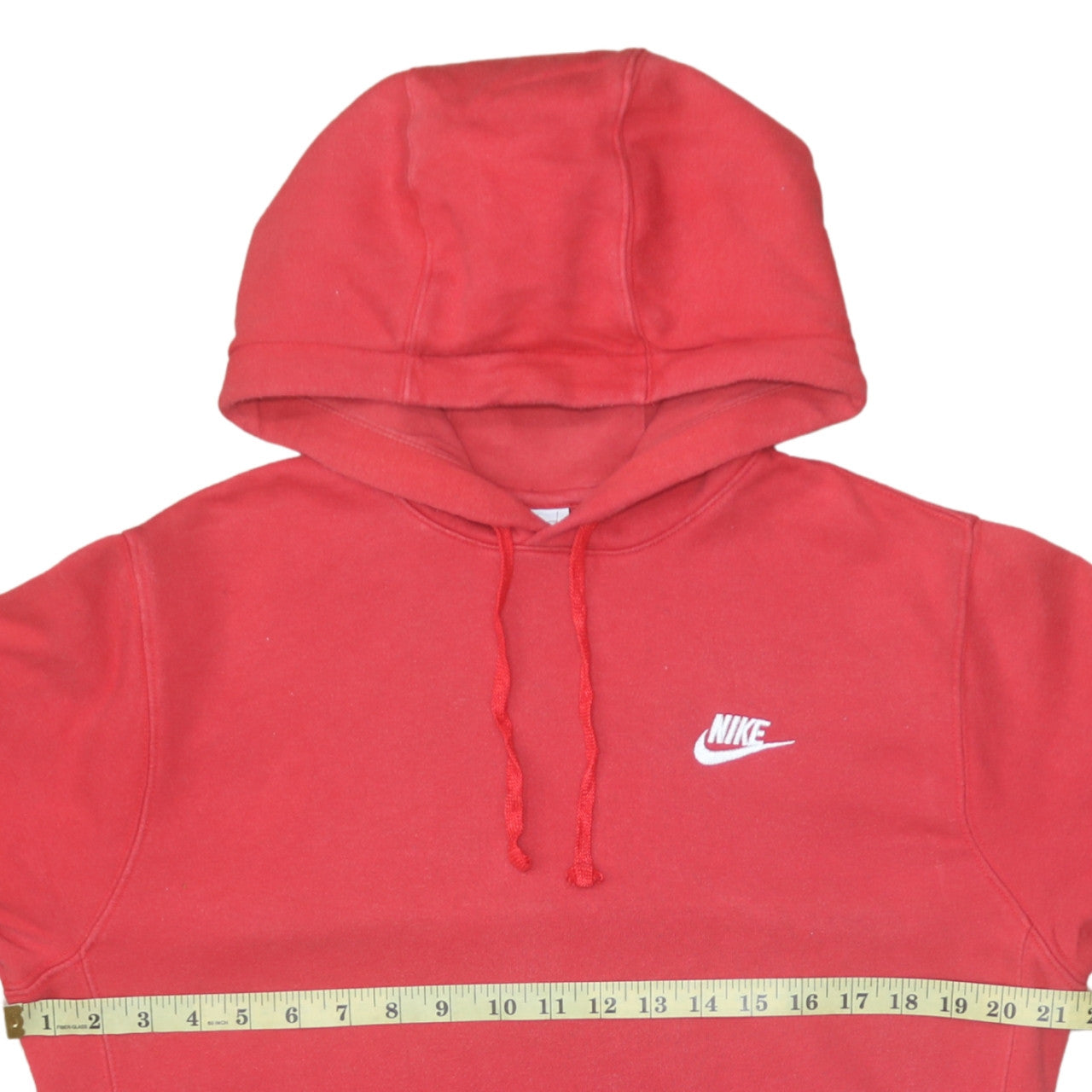 Nike Men’s Red Pullover Hoodie Small Logo Fleece Sweatshirt