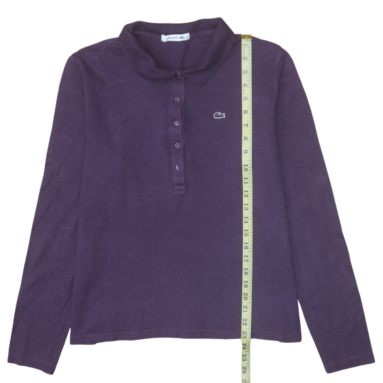 Lacoste Women's Purple Long Sleeve Collared Polo Shirt Size 16