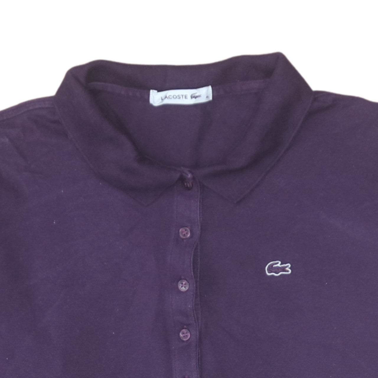 Lacoste Women's Purple Long Sleeve Collared Polo Shirt Size 16