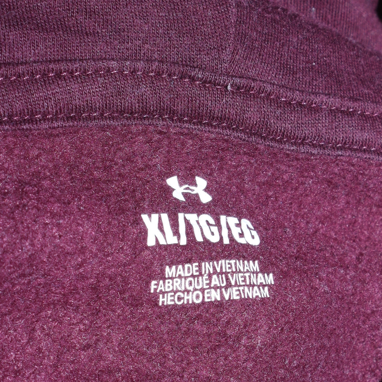 Under Armour Men’s Red Pullover Hoodie XL Fleece Regular Fit