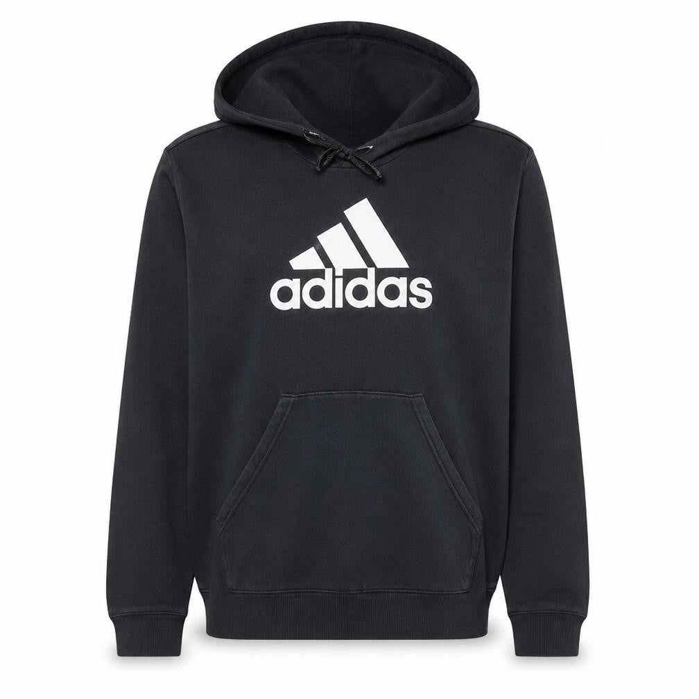 Adidas Womens Black Pullover Hoodie Size M Logo Print Cotton Blend