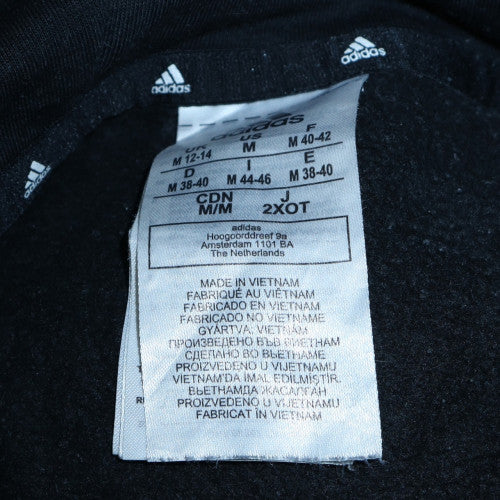 Adidas Womens Black Pullover Hoodie Size M Logo Print Cotton Blend