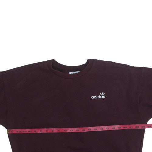 Adidas Womens Burgundy Sweatshirt Size 14 Crew Neck Pullover